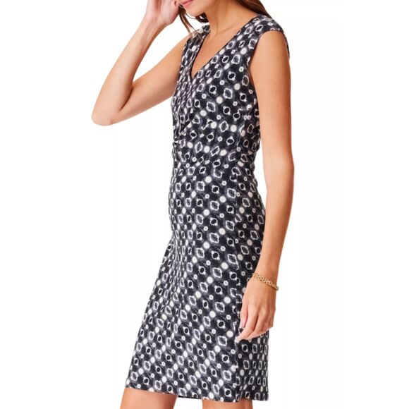 NIC+ZOE Midnight Shibori Twist Front Sheath Dress Women's XLarge Black Multi - Picture 3 of 9